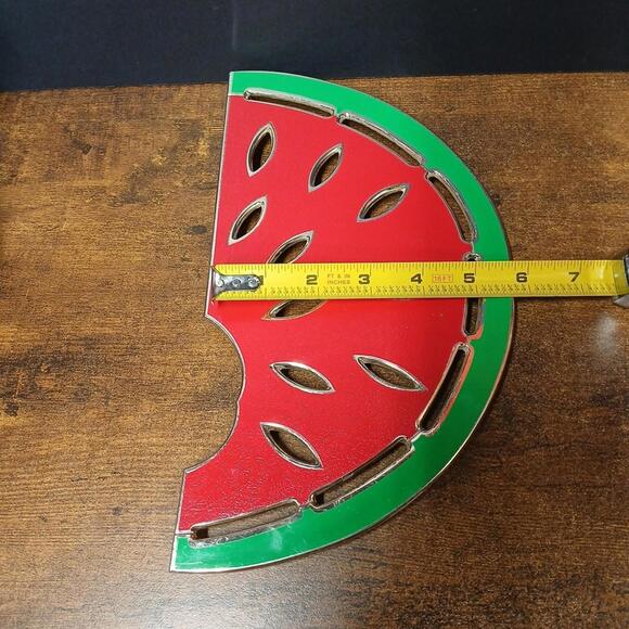 Watermelon Trivet WM Rogers Silver Plate Enamel Tarnish Resistant Japan 10.75" - Picture 6 of 6